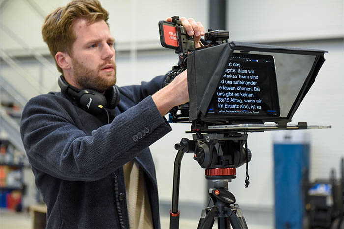 Aufnahmen mit einem Teleprompter